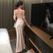 Women's Clothing Temperament One Shoulder Lace Tube Top Dress Female High End Sexy Pure Desire Backless Birthday Long Skirt Dress_ecoleips.com