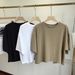 Women's Backless Cropped T-Shirt Sweet And Spicy Korean Style round Neck Loose Top Short Sleeved Hot Girl Summer 2026_ecoleips.com