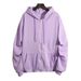 Loose Hooded Sweater Women's Autumn And Winter Large Size Zipper Cardigan Solid Color Long-sleeved Top_ecoleips.com