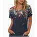 Women's Clothing New Round Neck Women's Round Neck Short Sleeve Letter 3 Printed Women's Shirt Casual Floral Printed Clothes_ecoleips.com