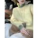 girl Thickened Fuzzy Pullover Sweater For Women 2025 Autumn Winter New Lazy Style Slimming Inner Knitted Top_ecoleips.com