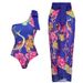 Women's Fashion Printed Swimsuit European American Style One-Piece Two-Piece Design Sexy Vacation Style_ecoleips.com