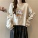 European And American Style Real-shot Foreign Trade American-style Fleece-lined Thickened Sweatshirt For Women,_ecoleips.com