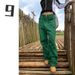Women's Clothing Retro Multi Pocket Overalls Spring New Thirteen Lines Women's Straight Jeans_ecoleips.com