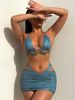 Luan Guo 223 New European And American Style Swimsuit Sexy Shimmer Fabric Three-Piece Bikini Cross-Border Swimwear_ecoleips.com