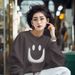 Women's Winter Fleece Lined Thickened Long Sleeved T-Shirt Pure Cotton round Neck Pullover Loose Fit Top 320G_ecoleips.com