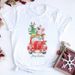 Merry Christmas, Christmas Tree, Santa Claus, Plus-size Clothing, Trendy Retro Women's White T-shirt_ecoleips.com