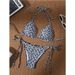 Sexy Bikini Set For Women - Adjustable Triangle Top & Tied Side Bottom Swimwear - Polyester & Spandex Mix - Black_ecoleips.com