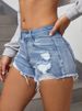 Women's High Rise Ripped Denim Shorts Summer Casual Distressed Raw Hem Baggy Jean Short Fashion Loose Fit Pocket Jeans_ecoleips.com