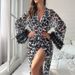 Aria Basics Nightgown, European And American Style Robe, Casual Long Bathrobe, Printed New Pajamas, Women's Home Wear, Cross-border_ecoleips.com