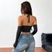 Voya Women's Personalized Street Style T-shirt For Spring And Summer 2026, Spicy Girl Slim Fit Backless Short Top_ecoleips.com