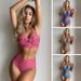 Women's Clothing New Bikini Swimsuit Women's Sexy Plaid Split High Waist Bikini_ecoleips.com