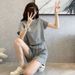 Fashionable Outfit Women, New Summer Style, Loose Casual Sports Short-sleeve Shorts Two-piece Set For Petite Women_ecoleips.com