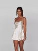 2024 Summer New Sexy Slim Fit And Slim Off Back Solid Color Suspended Dress And Pants_ecoleips.com