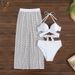 Aria Basics 2025 European And American Solid Color Sexy Mesh Three-piece Swimsuit For Women, Bikini Beach Swimwear Skirt Style_ecoleips.com