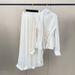 Elegant Two-Piece Set For Women, Beaded Top With Pleated Wrap Skirt, Waist-Defining Outfit_ecoleips.com