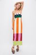 Summer Striped Dress For Women Color Block Slimming Slit Suspender Dress New Style_ecoleips.com