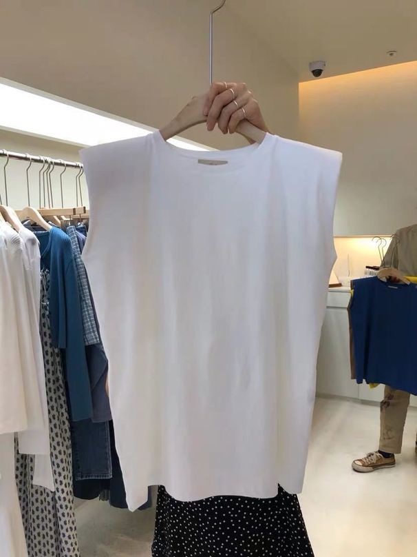 Solid Color Round Neck Loose Sleeveless T-shirt Women's Summer Thin Casual Vest Top_ecoleips.com