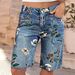 Women's Clothing Women's High-Waisted Slimming Wide Leg Denim Shorts Floral Print Spring Summer Formal Casual Bottoms_ecoleips.com