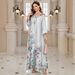 Women's Clothing Muslim Robe Printed Beaded Diamond Long Skirt Dress_ecoleips.com