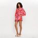 Women's Loose Fitting Casual Puff Sleeve Jumpsuit with Tie Waist Linen Blend Romper for Spring/Summer_ecoleips.com