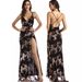 Women's Clothing Sexy V-Neck Backless Sequin Long Evening Gown With Slit, Elegant Sleeveless Party Dress For Women, Floral Embroidery Formal Dress_ecoleips.com