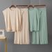 Women's Clothing Knitted Casual Suit Sleeveless Vest Sweater Wide Leg Pants Two Piece Suit_ecoleips.com