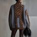 European American Cross-Border Lazy Style Leopard Print Knitted Sweater Women, Autumn And Winter Thickened Loose Vintage_ecoleips.com