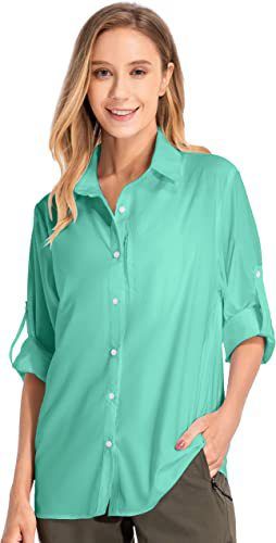 Women's Clothing Long Sleeve Sun Protection Shirt Quick Dry Outdoor Fishing Hiking Shirt_ecoleips.com