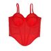 Women's Clothing Fishbone Sexy Mesh Tube Top Backless Design Sense Line Contrast Color Waist Sexy Top_ecoleips.com
