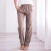 Women's Spring And Summer New Solid Color Cotton And Linen Drawstring Loose Casual Wide-leg Trousers_ecoleips.com
