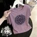 Women's Loose-Fit Floral Jacquard Short-Sleeve Top – Breathable Ice Silk Knit Tee For Summer Lightweight Ice Silk Fabric_ecoleips.com