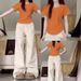 Chic Light Yellow Dopamine Outfit, Shoulder Slim Short-Sleeve T-Shirt, Women's Summer Niche Top_ecoleips.com
