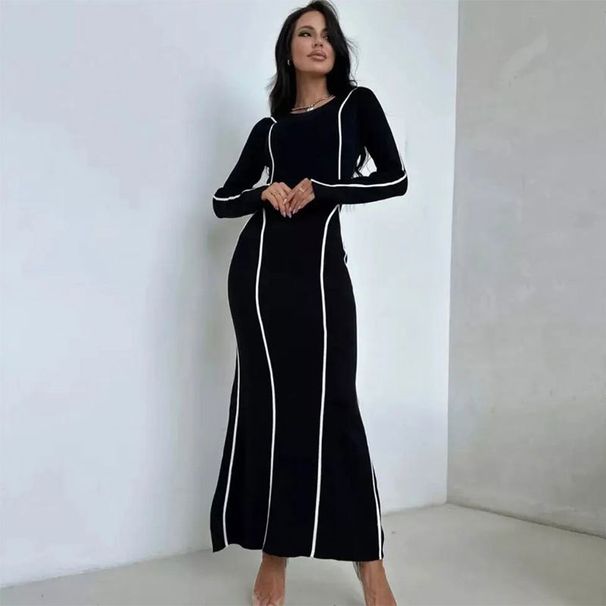 AC582 Fashion 2025 Autumn Style Street Trend Women's Pullover Round Neck Dress Factory Wholesale_ecoleips.com