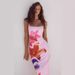 Summer Long Dress for Women Elegant Floral Print Slim Fit Cross Border European American Style Vacation Wear Wholesale_ecoleips.com