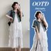 Real Shot Maternity Wear New Cute White Cake Dress With Denim Jacket_ecoleips.com