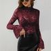 2026 New Sexy Paisley Lace Slim Fit Flared Sleeve Top For Women_ecoleips.com