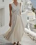 Women's Clothing Casual Sleeveless Dress Striped Design Thin Lanon Fabric American Fashion Style For Summer_ecoleips.com