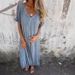 New Arrival Women's Cotton Linen V Neck Semi Formal Dress Style Independent Store Fashion_ecoleips.com