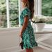 Boho Floral Print Ruffles Women Dress 2023 Summer Sexy V Neck Short Sleeve A Line Chiffon Mini Dresses Beach Vacation Sundress_ecoleips.com