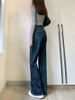 Plus-size Women's Clothing Curvy Figures, Spring 2024 New Style, High-waisted, Slimming Straight-leg Micro-flare Jeans_ecoleips.com