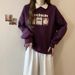 Real Shot Of American Retro Style Women's Polo Collar Sweatshirt, Spring And Autumn Thin Printed New Loose-fitting_ecoleips.com