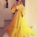 Women's Fashion Tube Top Dress Sexy Swing Mesh European American Style Wedding Evening Gown_ecoleips.com