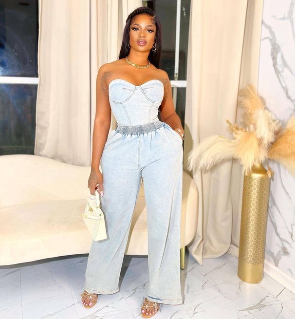 Women’s Clothing Summer Fashion Sleeveless Casual Stretch Denim Two Piece Suit_ecoleips.com
