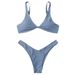 Yiyong 2024 European And American Best-Selling Swimwear Solid Color Sexy High-Waisted Bikini Strap Two-Piece Swimsuit_ecoleips.com