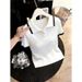 Preppy Korean Style Color Block Knit Top For Women Slimming Curvy Fit Short Sleeve Collared Plus Size Summer New_ecoleips.com