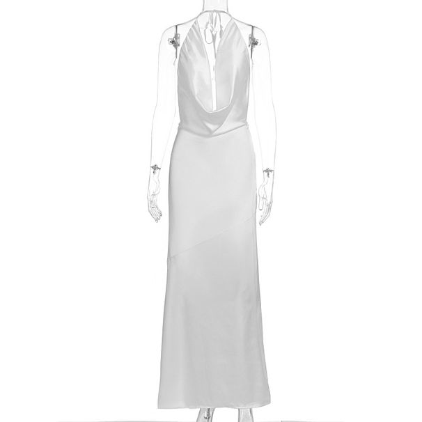 New Style Cross-border Womenswear Maxi Dress Sexy Deep V Cowl Neck Bodycon Lace Up Dress For Women Formal Casual Evening Wear_ecoleips.com