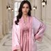 Ba5031 Sakura Pink Two-Piece Long Sleeve Cardigan Long Robe Abaya Dress For Women_ecoleips.com