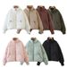 Women's Stand Collar Puffer Jacket – Thickened Warm Winter Coat, Black/White/Khaki/Army Green/Brown (Polyester, Long-Term Stock, XS/S/M/L)_ecoleips.com