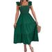 2025 Summer Casual Women's Sleeveless Midi Dress, Pleated Long Layered Elegant European And American Style_ecoleips.com